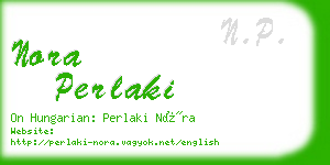 nora perlaki business card